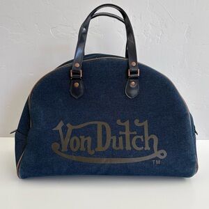 VTG Y2K VON DUTCH Denim Bowler Bag